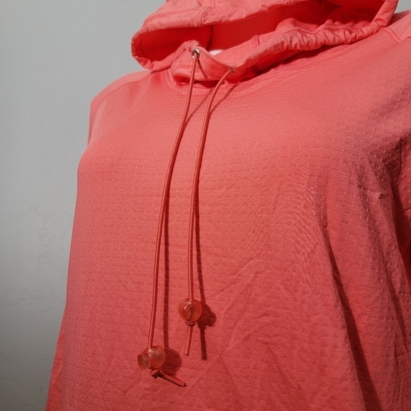 Bette & Court Orange Top Hoodie M Pullover Adjustable Zip Pockets Golfing Active - Picture 10 of 13